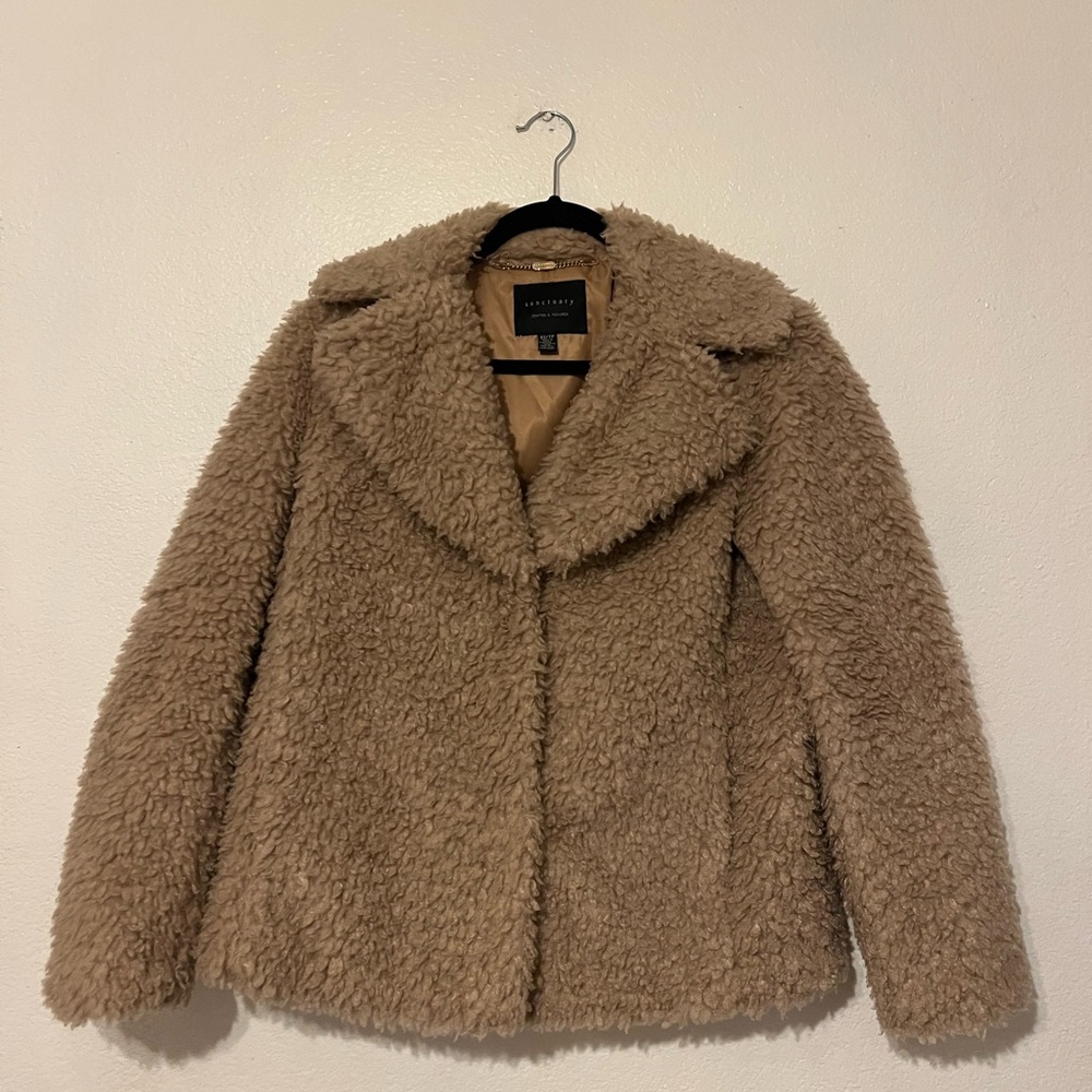 Sanctuary Cozy Teddy Jacket in Tan